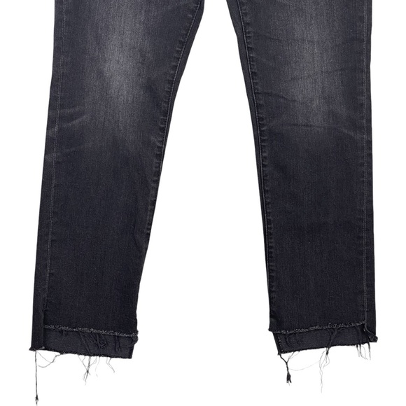 AG Jeans Womens 27 Isabelle Button Up High Rise Straight Crop Raw Step Hem Black - Picture 4 of 9